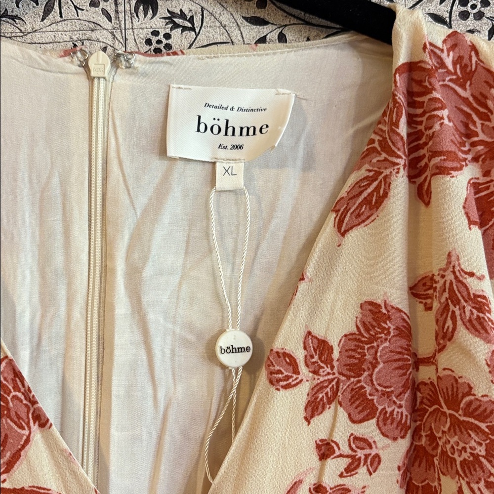 bohme Cream Maxi Dress with Rust Floral Print - Picture 3 of 5